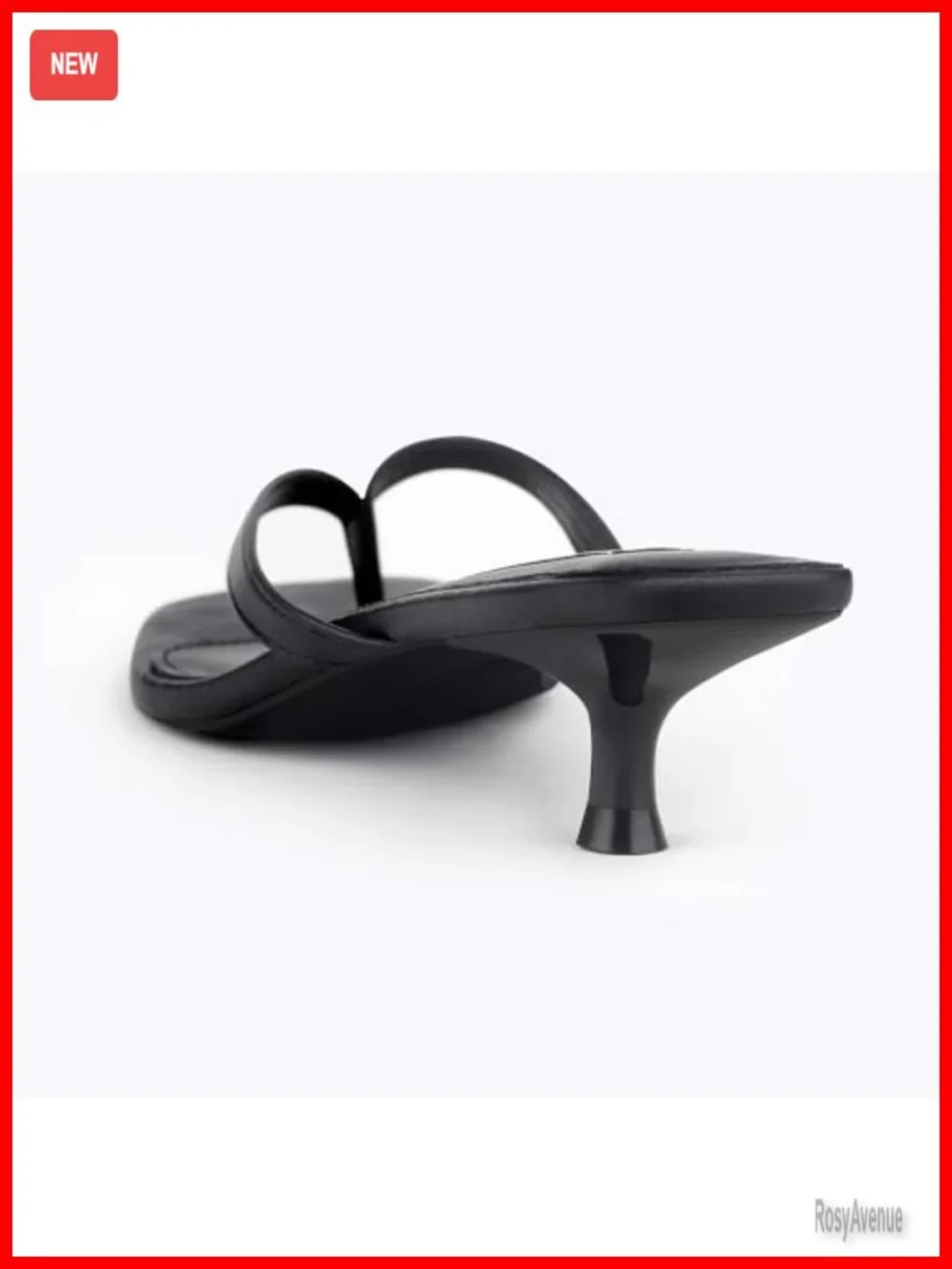 Kitten Heel Sandals Women Square Open Toe 1.4 Inch Comfortable Thong Flip Flop